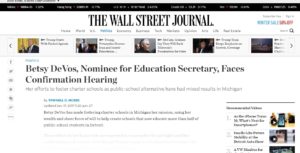 Betsy DeVos Nominee for Education Secretary Faces Confirmation Hearing WSJ